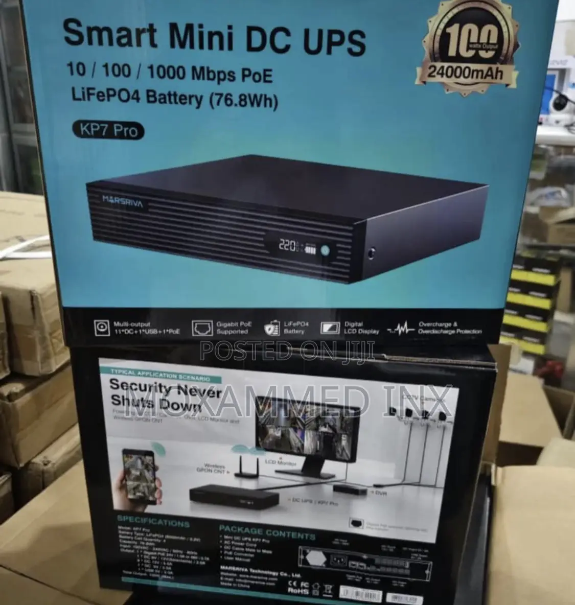Smart Mini DC UPS 10 / 100 / 1000 MBPS Poe Lifepo4 Battery