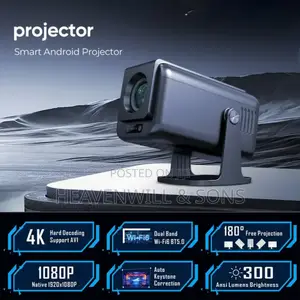 Outdoor Smart Android 13 Projector 300 Ansi Wi-Fi Bluetooth