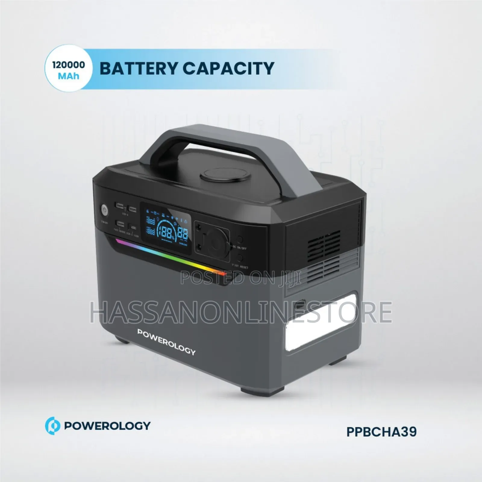 Powerology 120000mah Portable Power Generator 600W