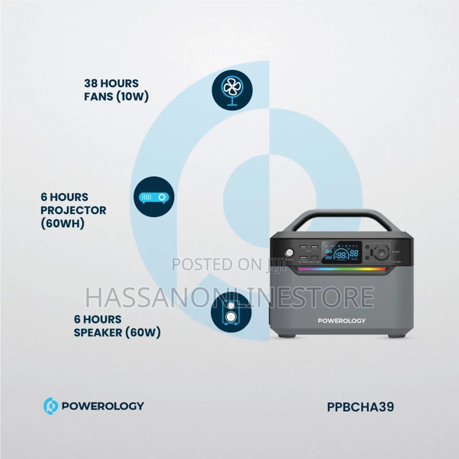 Powerology 120000mah Portable Power Generator 600W