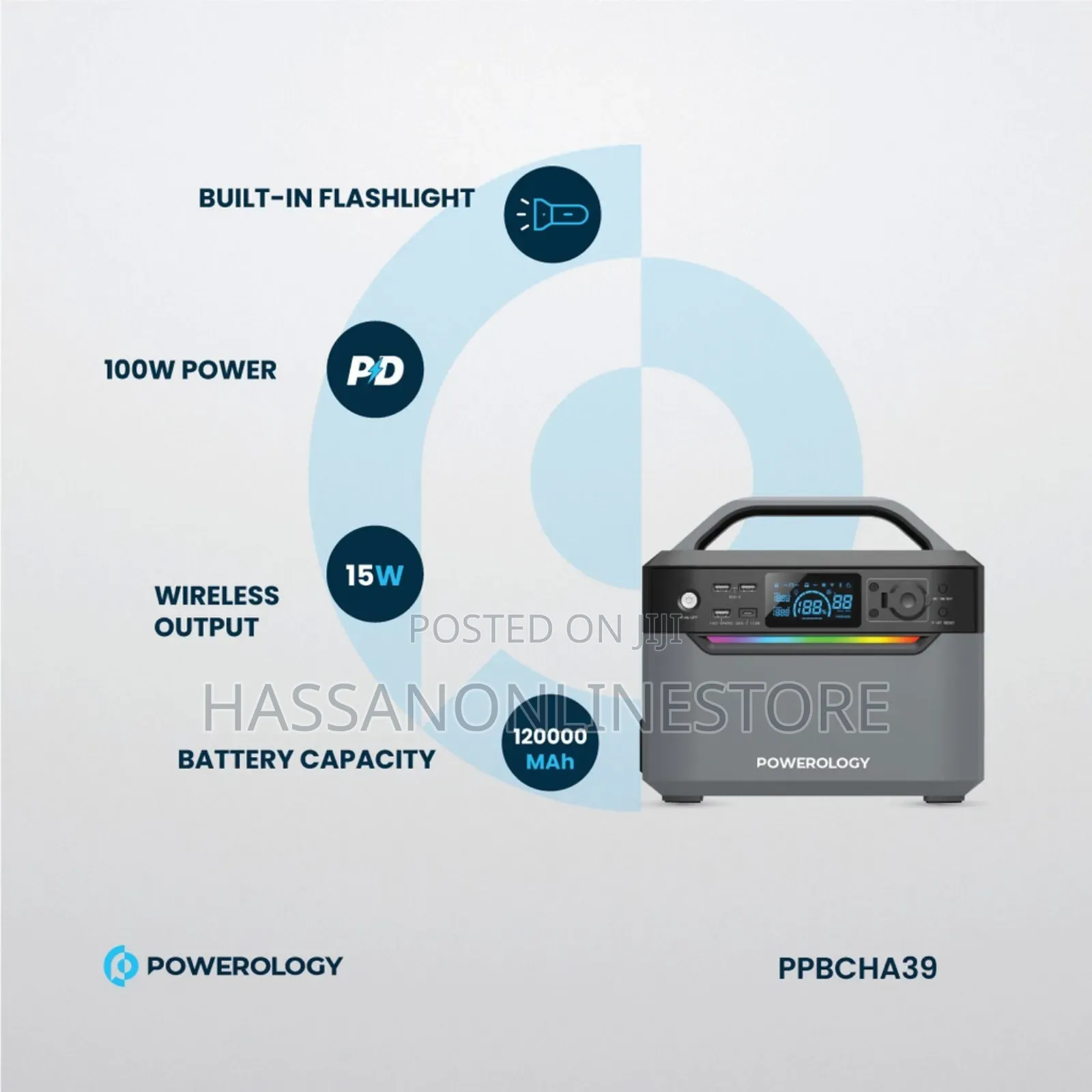 Powerology 120000mah Portable Power Generator 600W