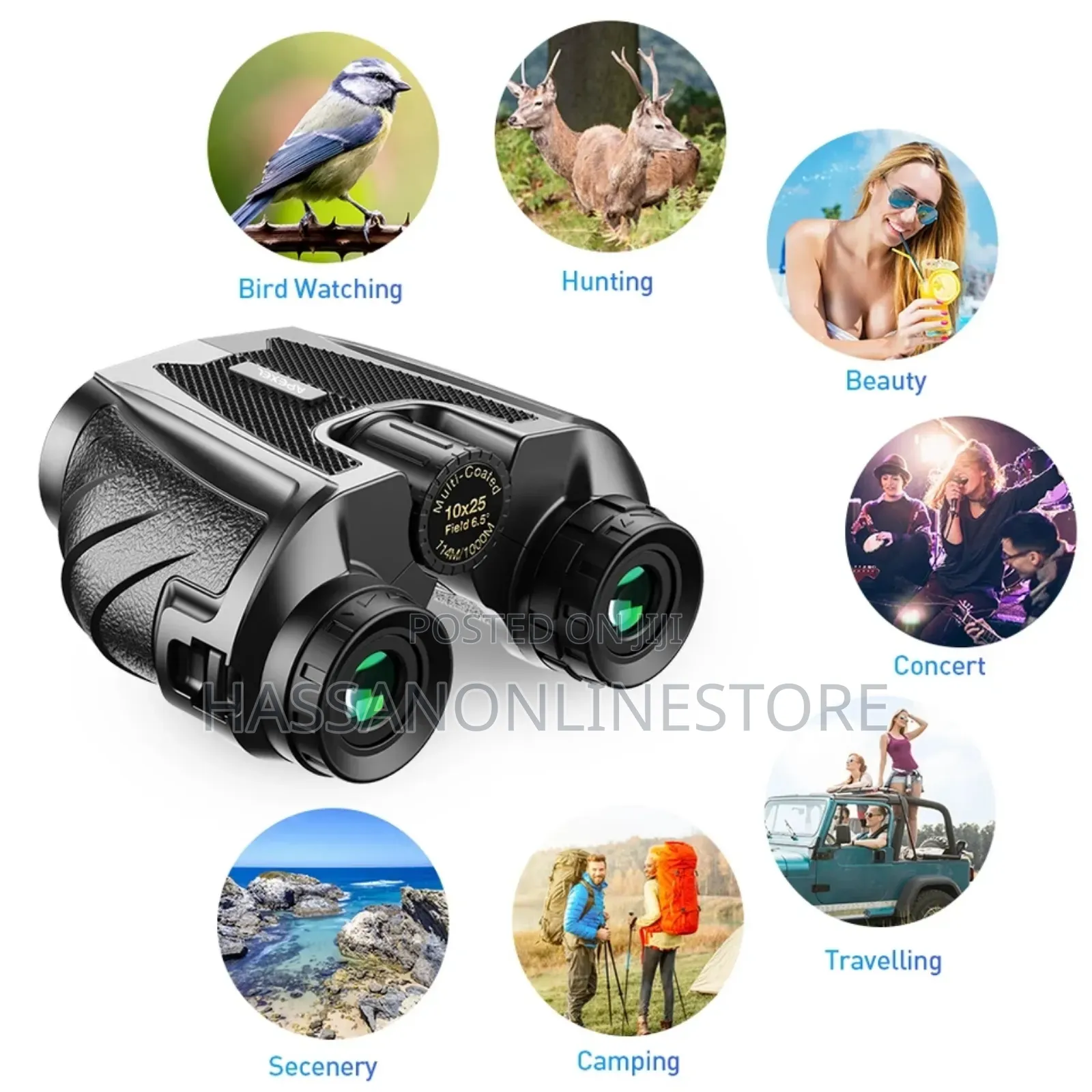 APEXEL 10 X 25 BAK4 Prism High Powered Zoom Binocular