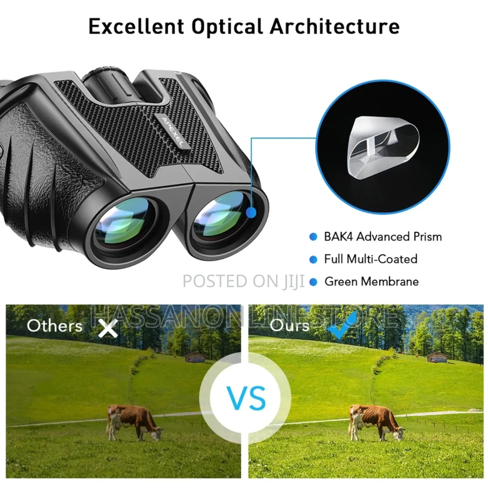 APEXEL 10 X 25 BAK4 Prism High Powered Zoom Binocular