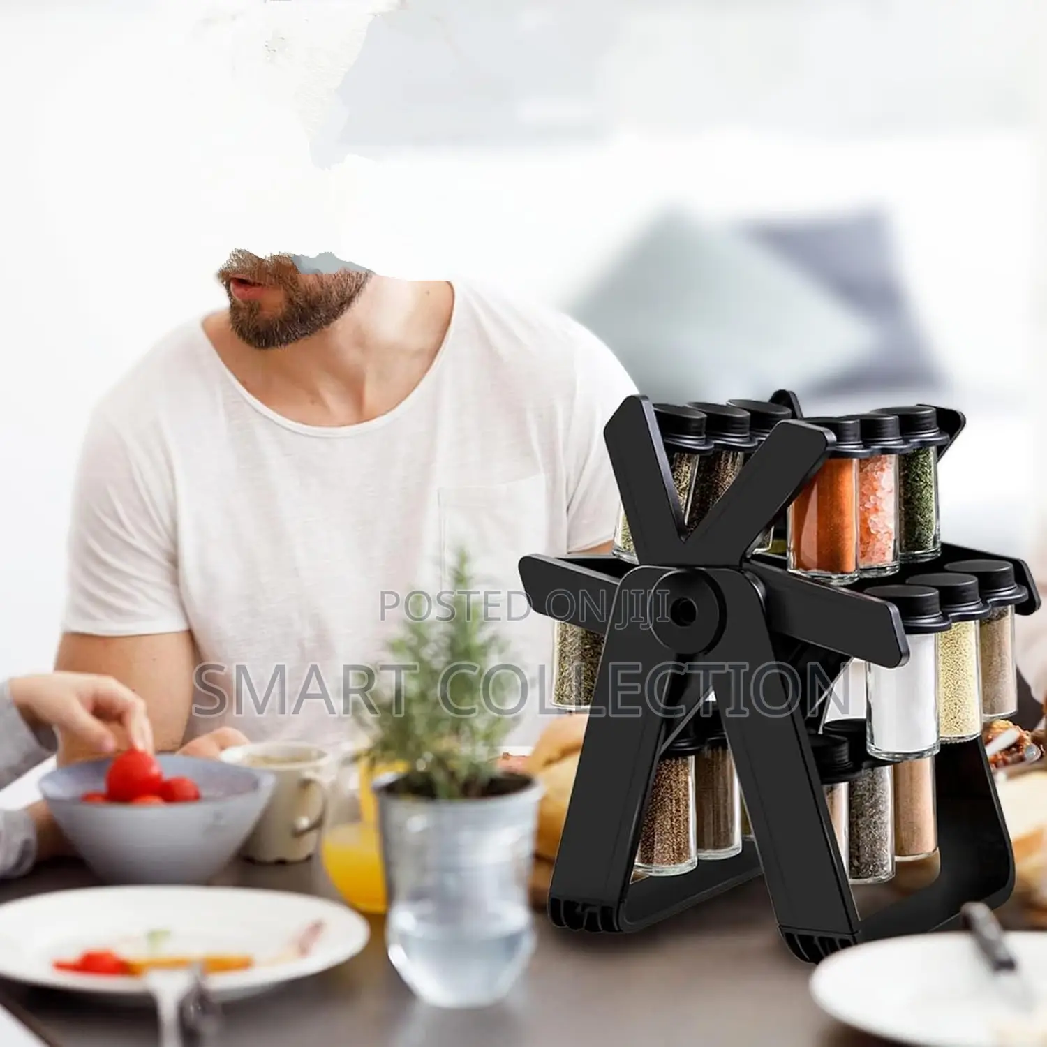 18pcs Rotating Wheel Spice Rack Organizer