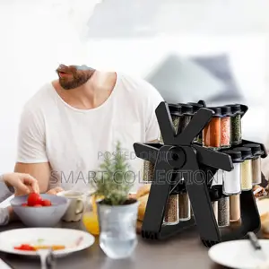 18pcs Rotating Wheel Spice Rack Organizer