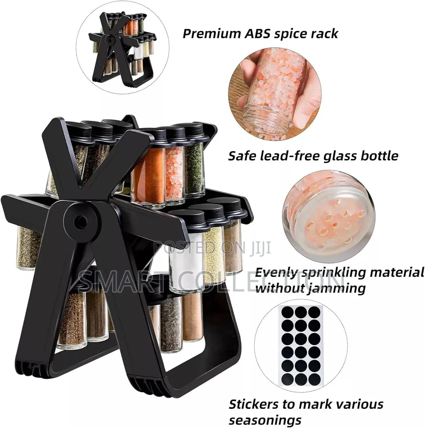 18pcs Rotating Wheel Spice Rack Organizer