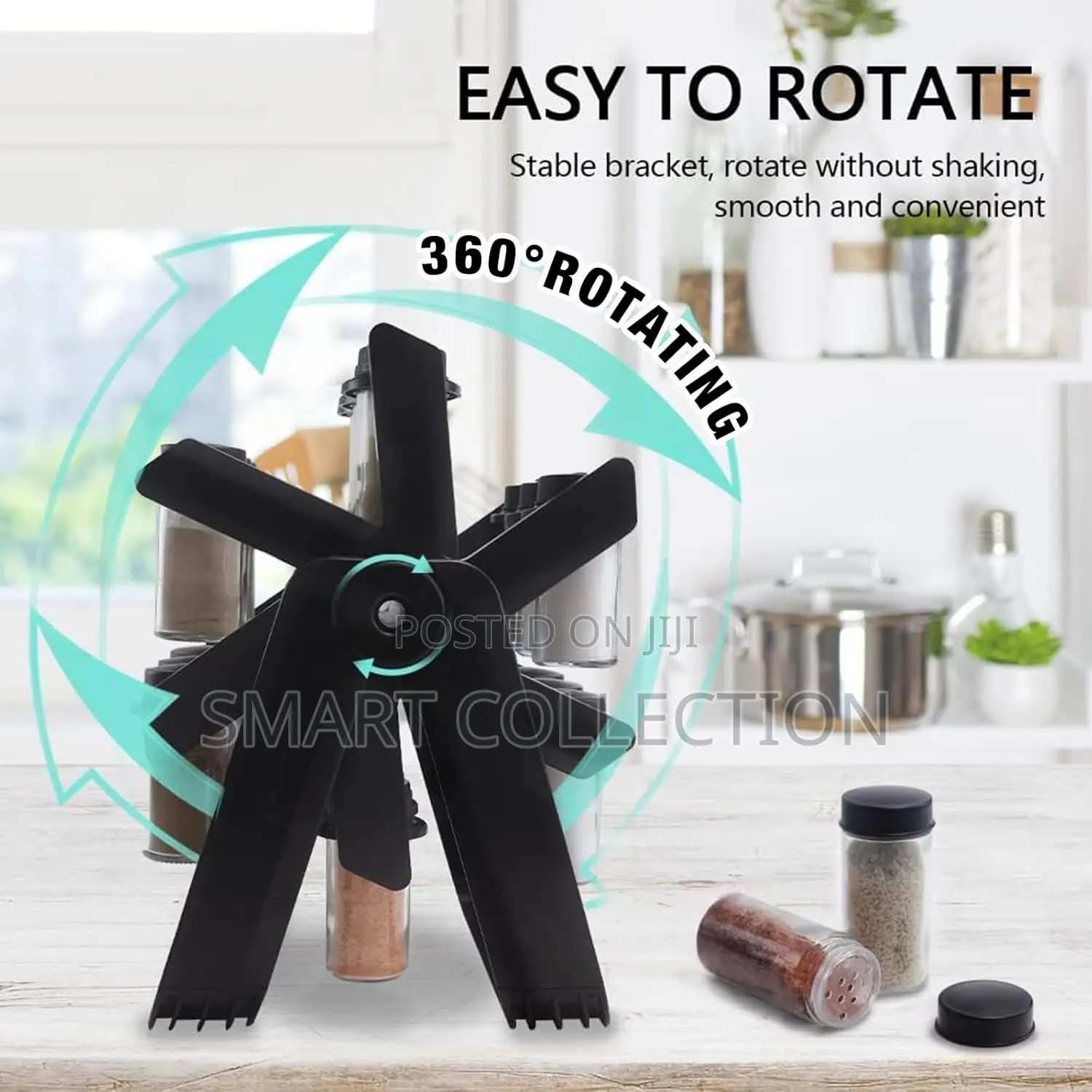 18pcs Rotating Wheel Spice Rack Organizer
