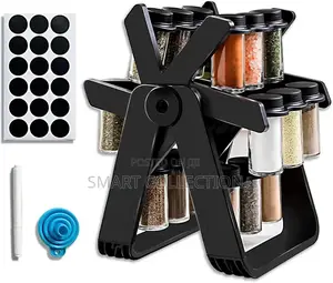 18pcs Rotating Wheel Spice Rack Organizer
