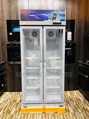 Homebase 560L Double Door GRAY Fridge Showcase