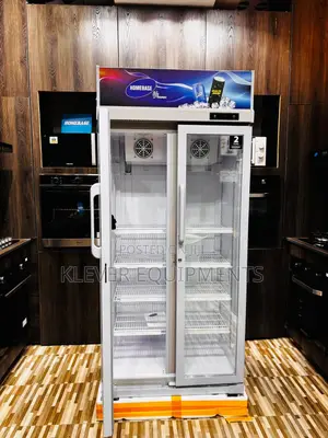 Homebase 560L Double Door GRAY Fridge Showcase