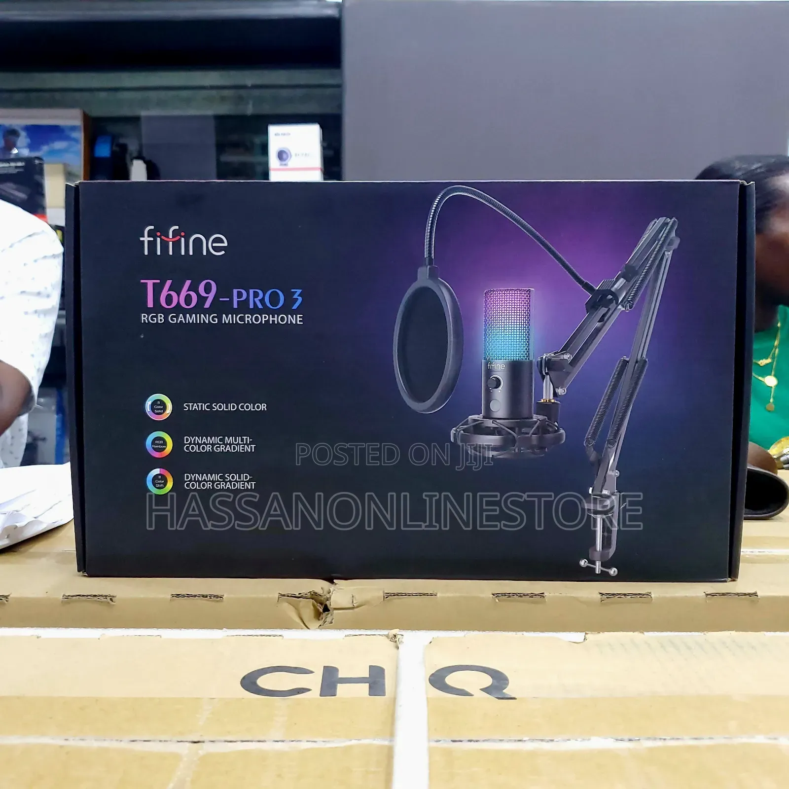 Fifine T669 Pro 3 RGB Gaming Microphone + Stand