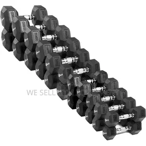 Hexagon Rubber Dumbbelles Weight