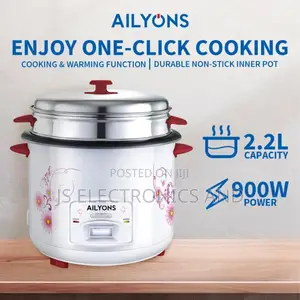 Ailyons Rice Cooker Ni Liter 2.2 Ina Tumia Umeme Ni Imara