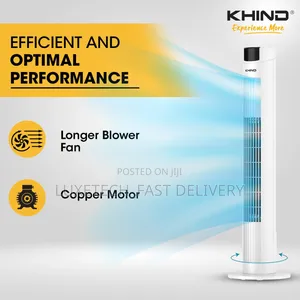 Powerful Khind 31.3" Tower Fan – 3 Speeds, Remote, Timer Function