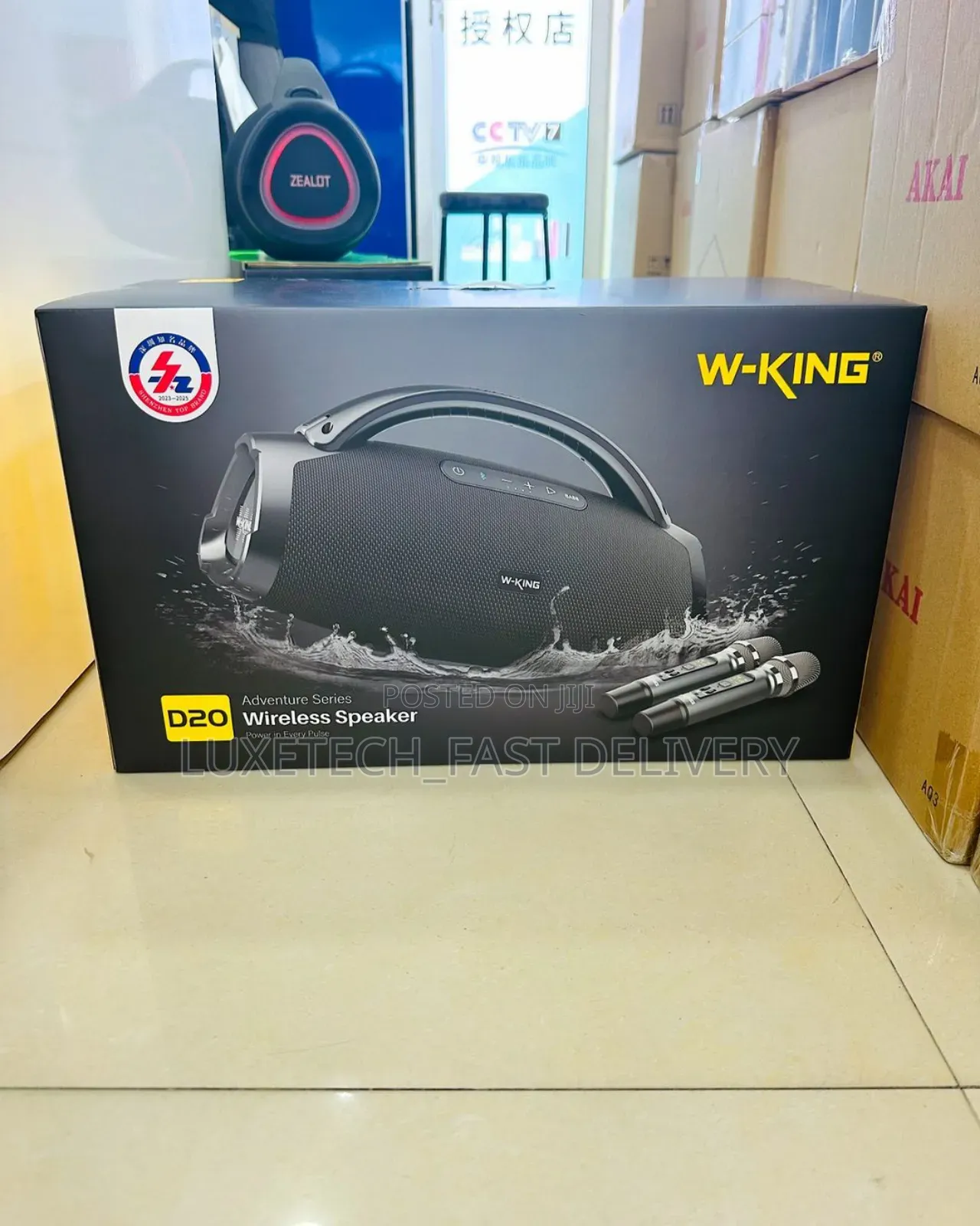 W-King D20 Partybox Speaker With 2 Mics