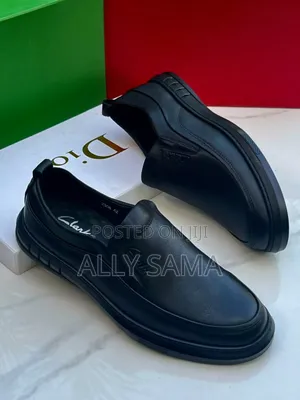 Mens Loafers Clarks Full Black Material Leather