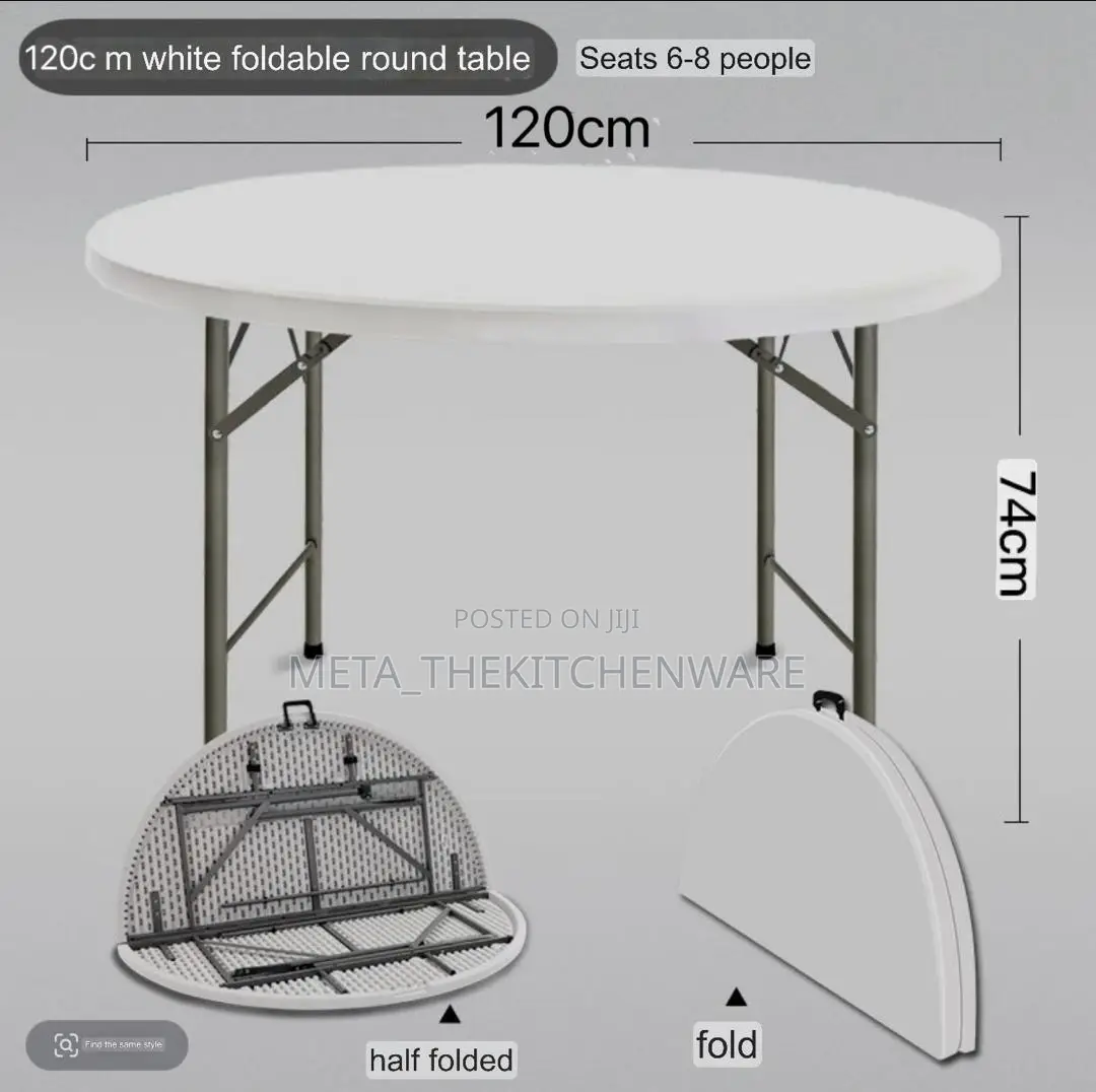 Foldable Round Table 120cm