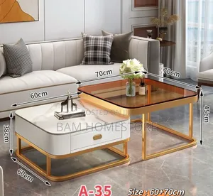 Classic Square Marble Glass Table