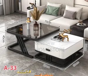 Classic Square Marble Glass Table