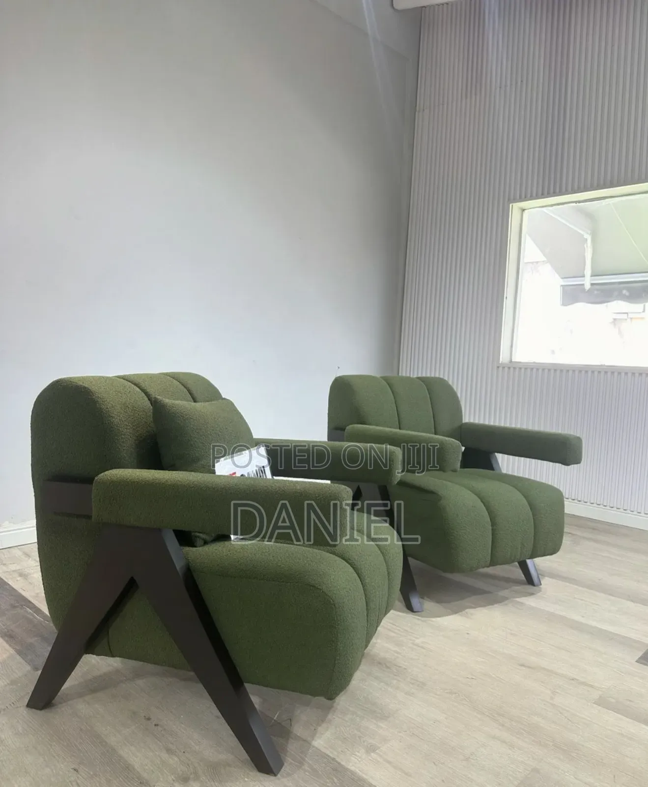 Sofa Arm Chair Mbili Rangi Ya Kijani