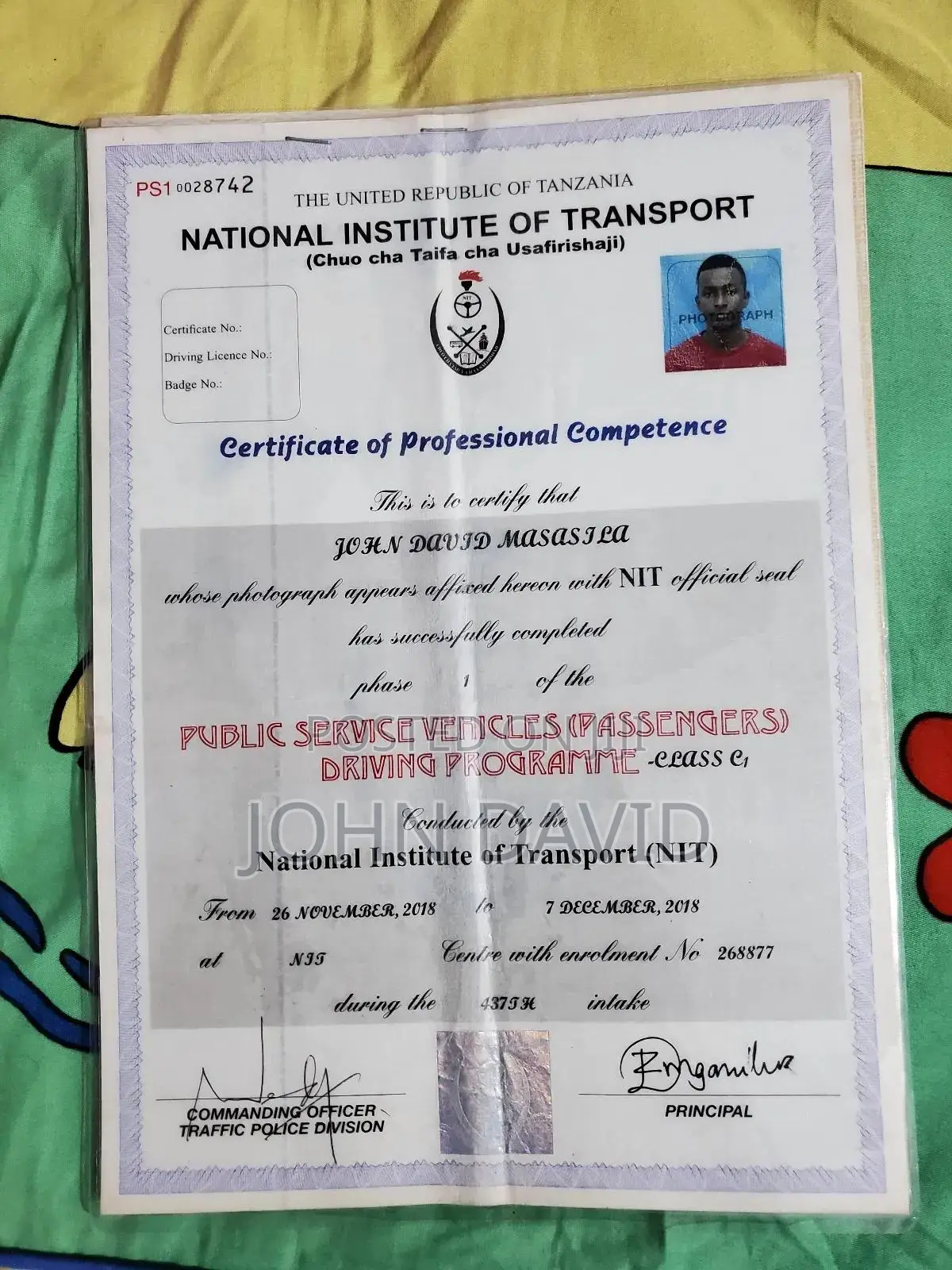 Ombi La Kazi Ya Udereva