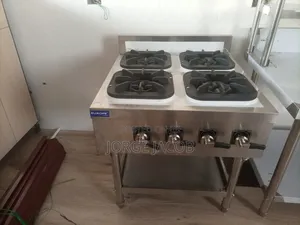 Commercial 4 Burner's Gas Stove Stainless Steel