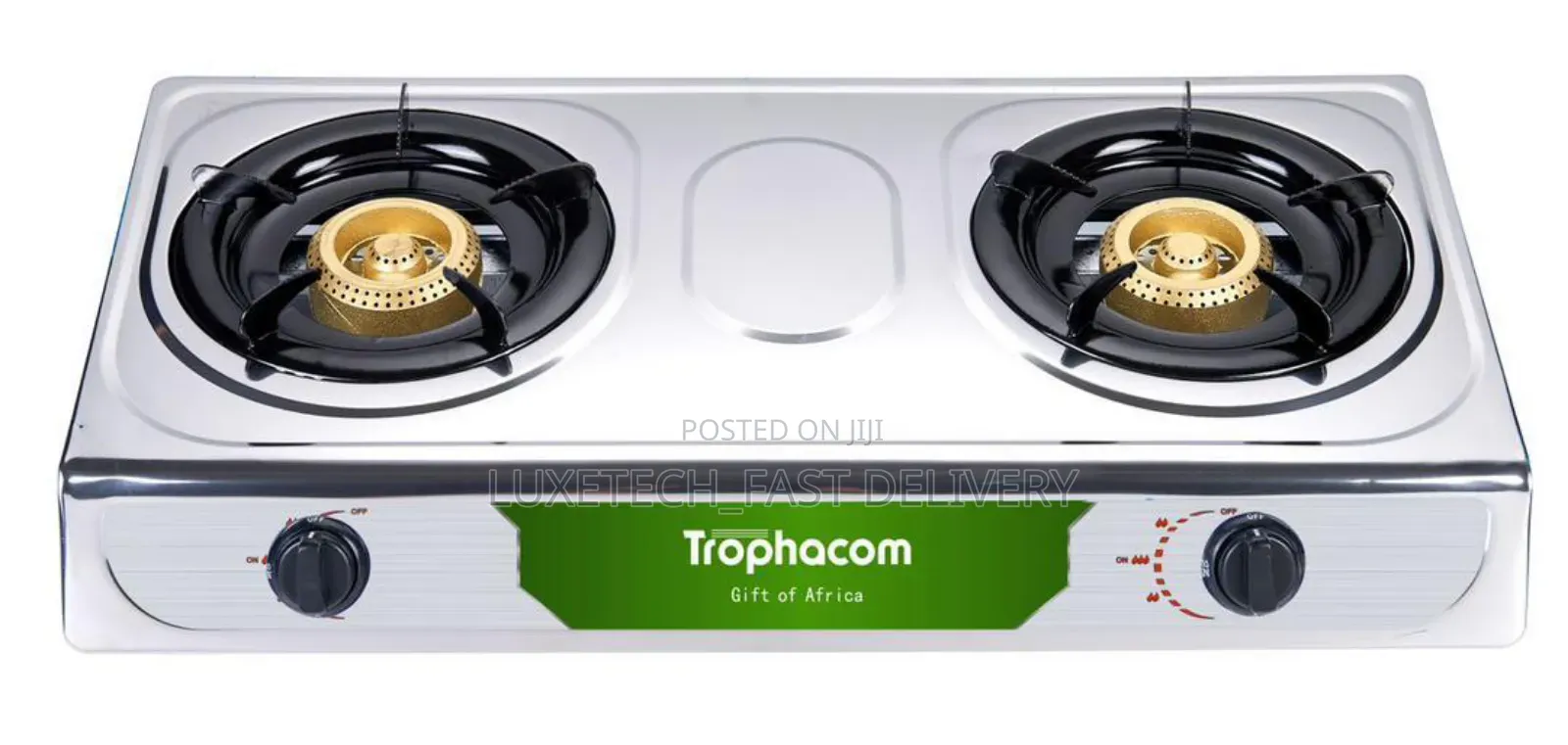 Trophacom Gas Stove 2 Burners Hard Metal Body/Jiko LA Gas