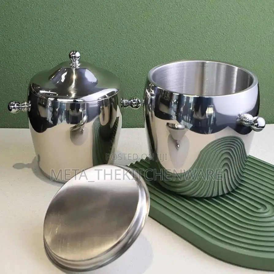 Double Layer Stainless Steel Ice Bucket 2l