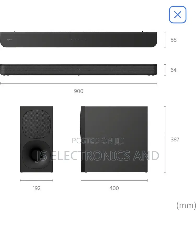SONY HT-S400 330W 2.1ch Soundbar With Wireless Subwoofer
