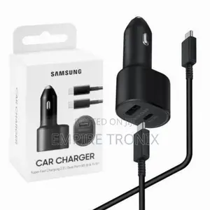 Samsung Super Fast Car Charger (45W+15W) | USB-C And USB-A
