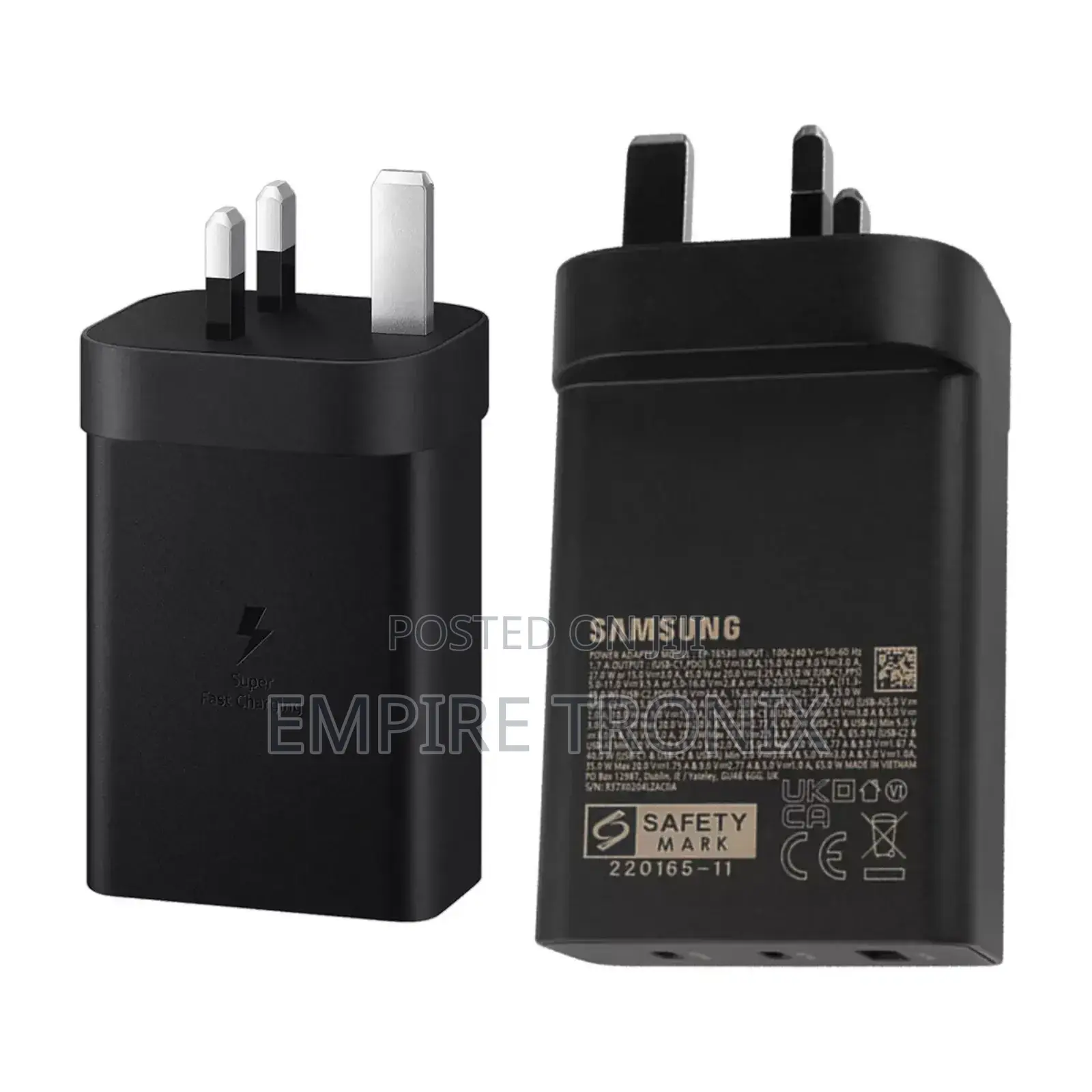 Official Samsung Charger 65W Super Fast Adapter Trio