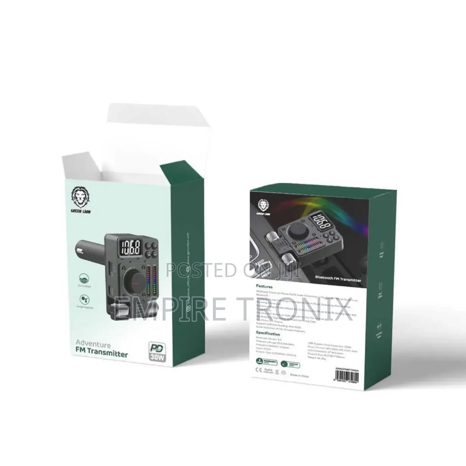 Green Lion Adventure FM Transmitter PD 30W | Charger- Green