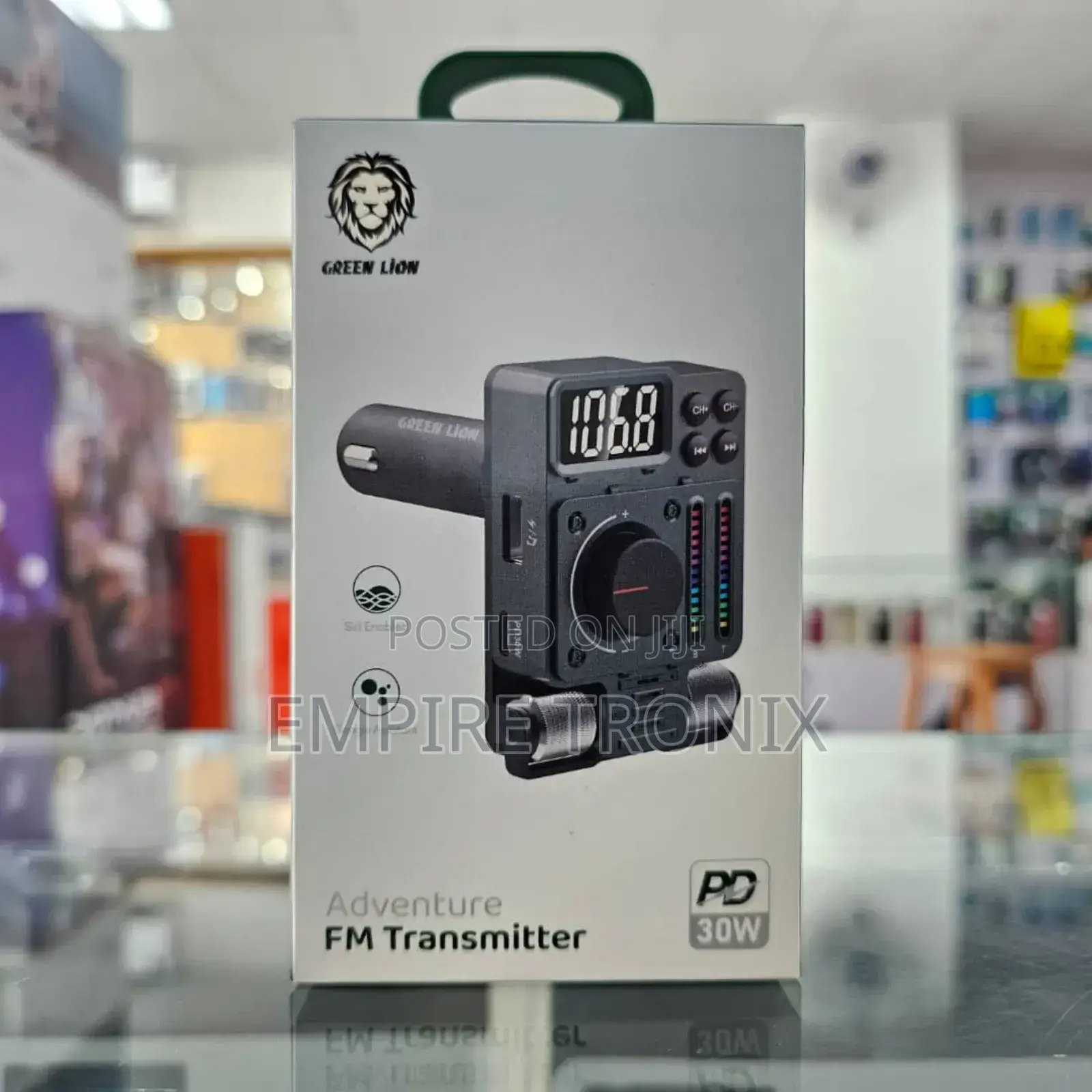Green Lion Adventure FM Transmitter PD 30W | Charger- Green