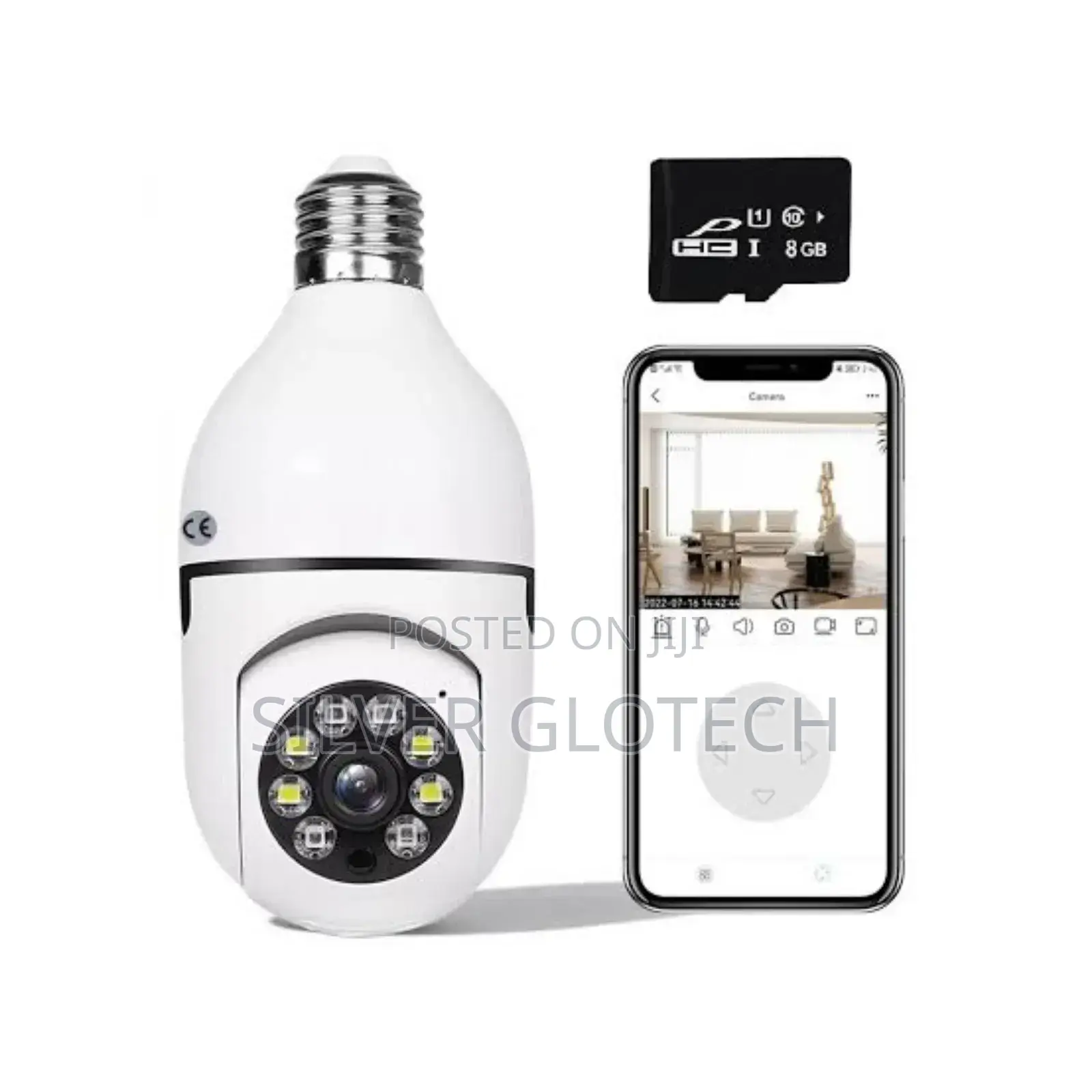 CCTV Camera PTZ Bulb Camera Rotate 360° Unaona Kupitia Simu