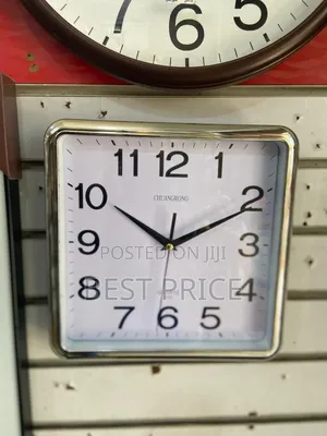 Square Silver Wall Clock