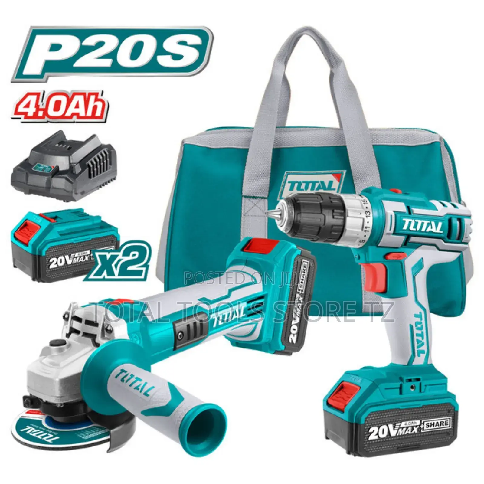 Total Drill Machine / Cordless Lithium-Ion, 2-Pc Combo KIT