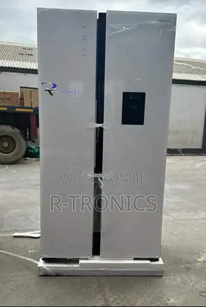 Hisense Side by Side Fridge With Water Dispenser White Glass