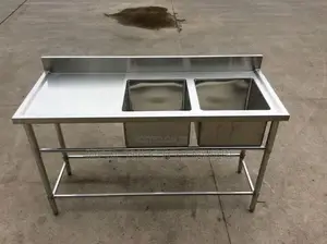 Stainless Steel Working Table With Sinks 1.8M