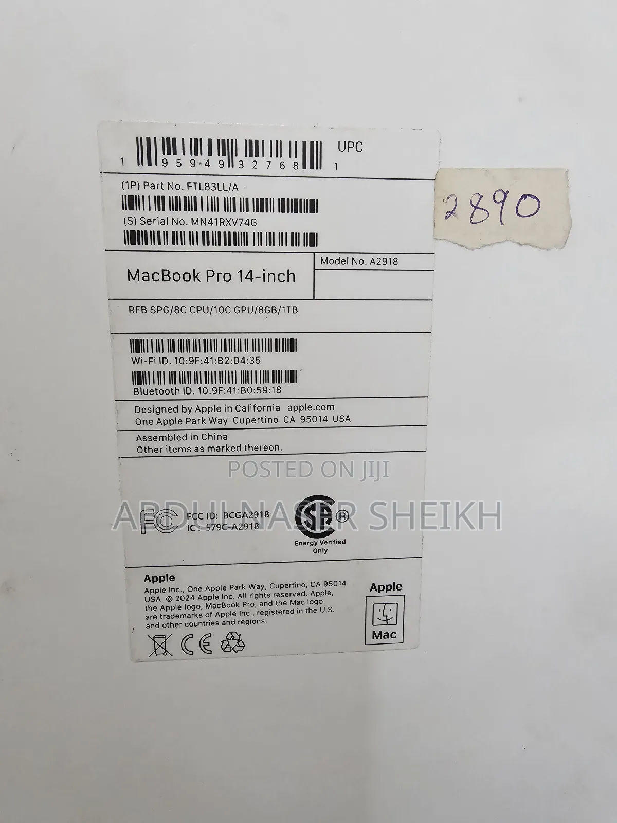 Laptop Apple MacBook Pro 2023 M3 14-Inch 8GB Apple M3 eMMC 1T
