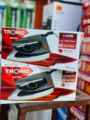 Tronic Dry Iron 1200W Copper Bass, Heavy Duty, and Non-Stick