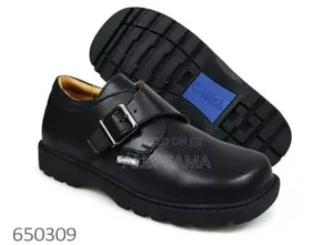 Crab Kid School Shoes Full Black Material Leather