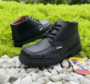 Boys School Shoes Crab Kids Full Black Material Leather