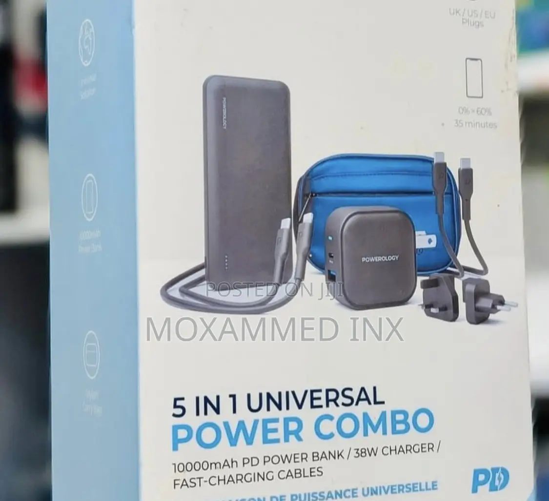 Powerology 5-in-1 Universal Power Combo Powerbank 1000mah