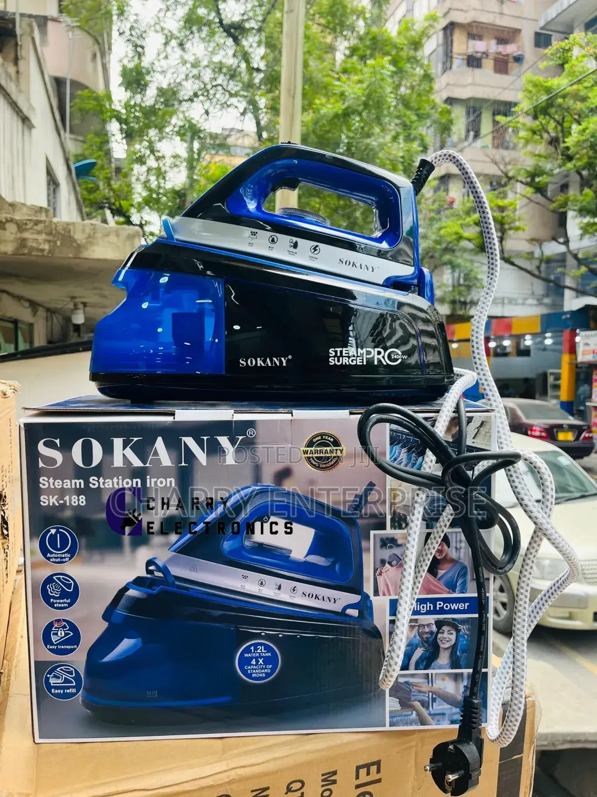 SOKANY High Power Steam Station Iron With 1.2L Water Tank