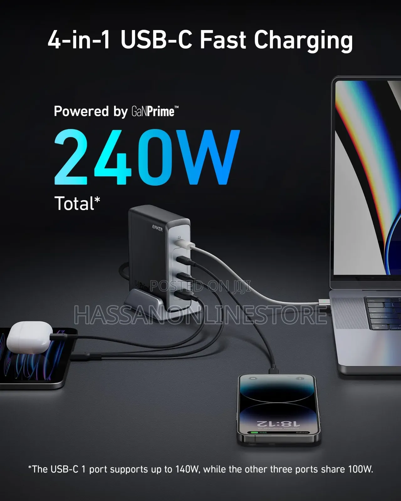 Anker Prime 240W Gan Desktop Charger (4 Ports)