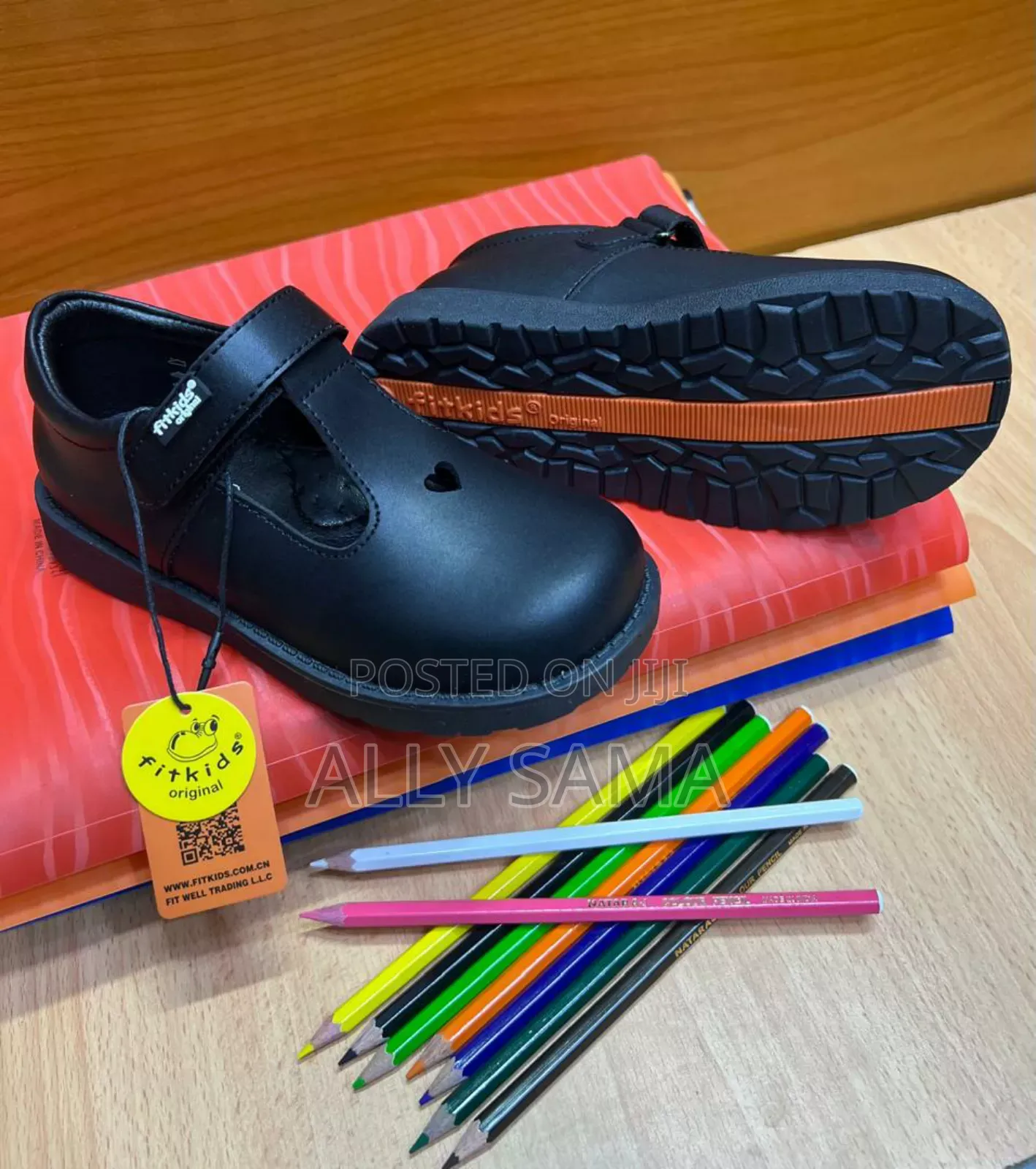 Girls School Full Black Material Leather
