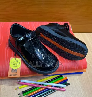 Girls School Full Black Material Leather