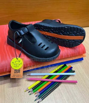 Girls School Full Black Material Leather