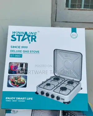 Gas Stove, 4 Flames, Outdoor, Camping Kitchen, Stovetop