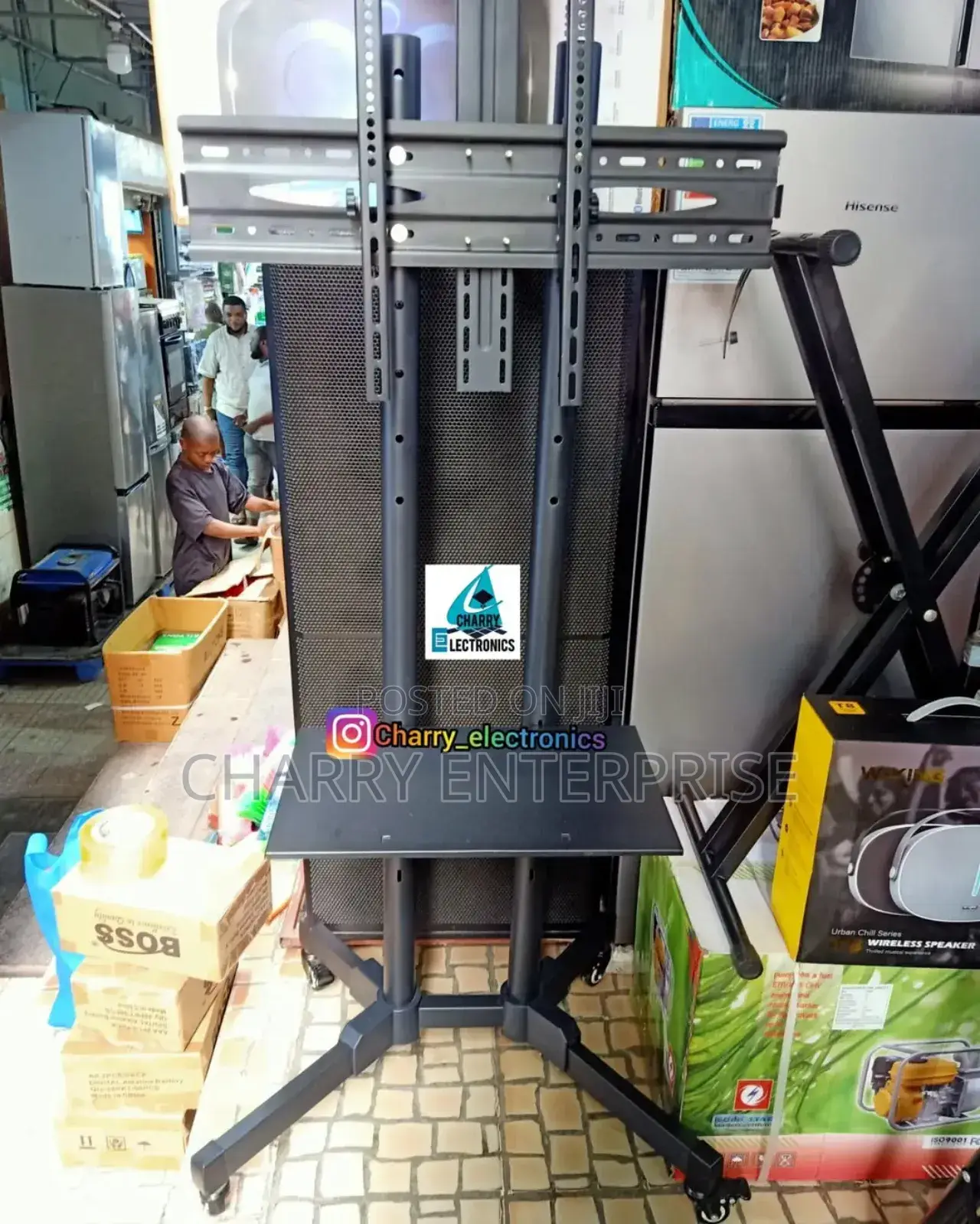 Original Tv Metal Movable Floor Trolley Mount for Office, Church, Home